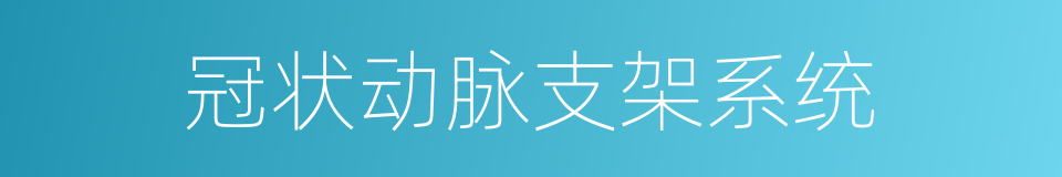 冠状动脉支架系统的同义词