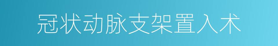 冠状动脉支架置入术的同义词