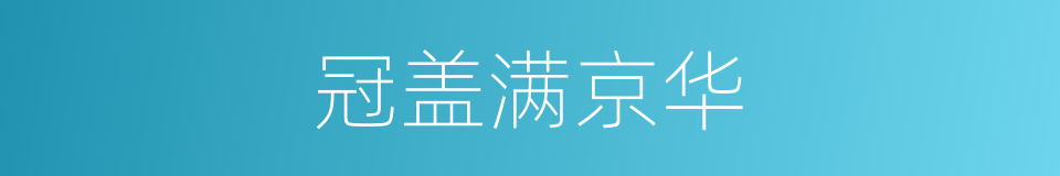 冠盖满京华的同义词