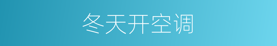 冬天开空调的同义词