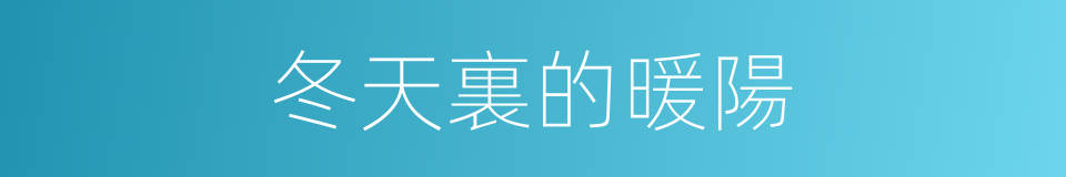 冬天裏的暖陽的同義詞