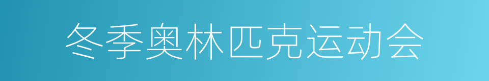 冬季奥林匹克运动会的意思