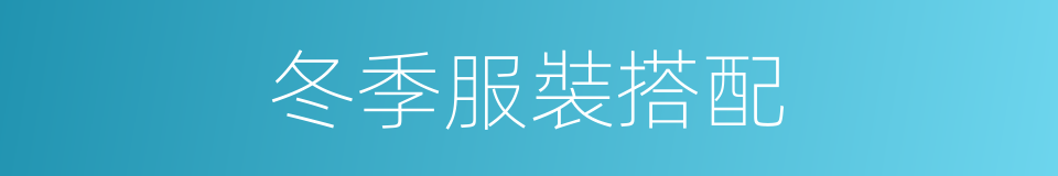 冬季服裝搭配的同義詞