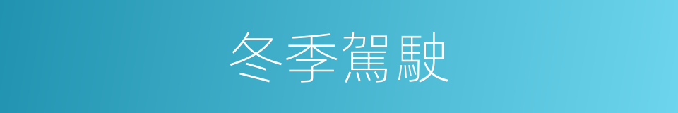 冬季駕駛的同義詞