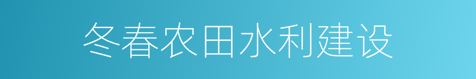 冬春农田水利建设的同义词