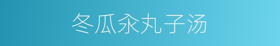 冬瓜汆丸子汤的同义词