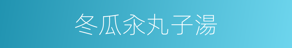 冬瓜汆丸子湯的同義詞