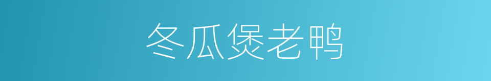 冬瓜煲老鸭的同义词