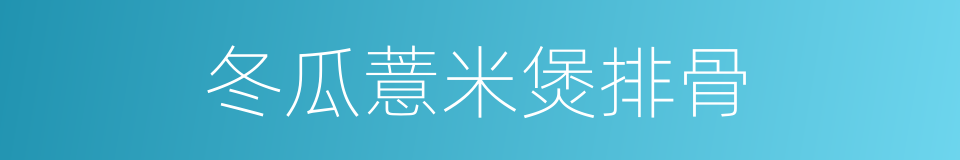 冬瓜薏米煲排骨的同义词
