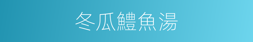冬瓜鱧魚湯的同義詞