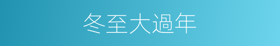 冬至大過年的同義詞