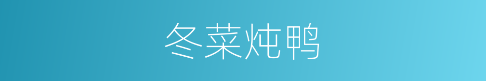 冬菜炖鸭的同义词
