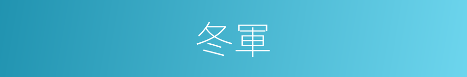 冬軍的同義詞