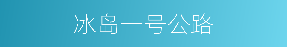 冰岛一号公路的同义词