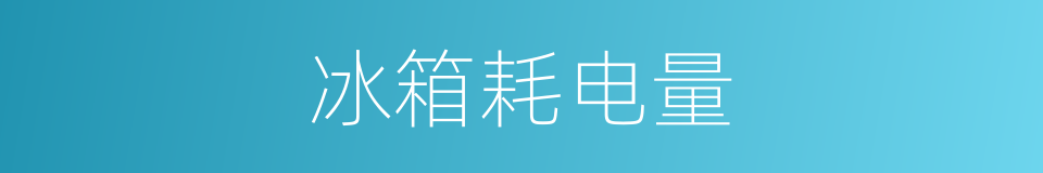 冰箱耗电量的同义词