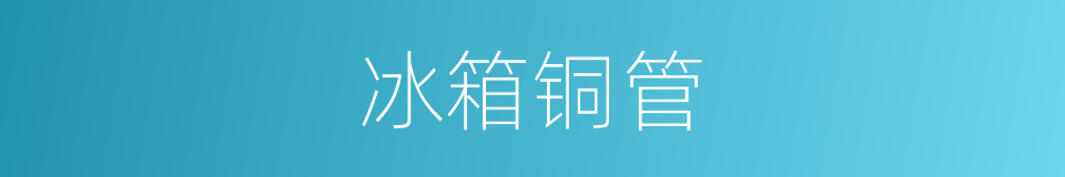 冰箱铜管的同义词