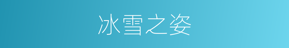 冰雪之姿的同义词