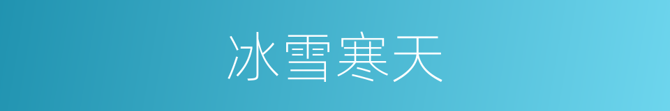 冰雪寒天的同义词