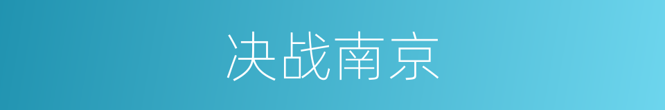 决战南京的同义词