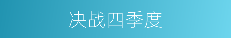 决战四季度的同义词