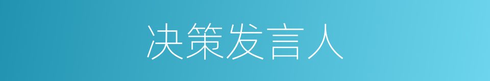 决策发言人的同义词