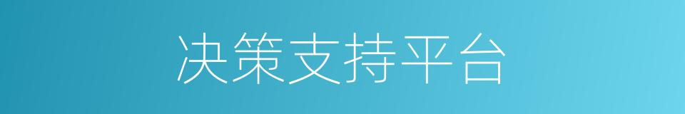 决策支持平台的同义词