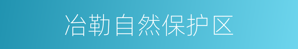 冶勒自然保护区的同义词