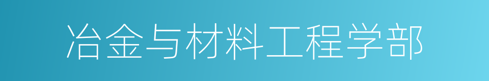 冶金与材料工程学部的同义词