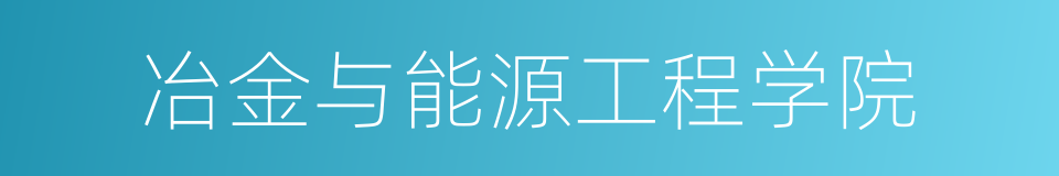 冶金与能源工程学院的同义词