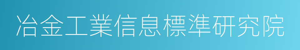 冶金工業信息標準研究院的同義詞