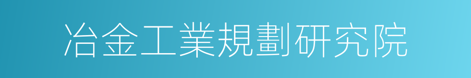 冶金工業規劃研究院的同義詞