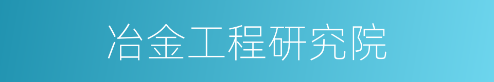 冶金工程研究院的同义词