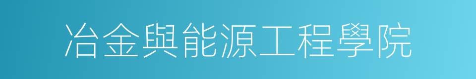 冶金與能源工程學院的同義詞