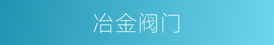 冶金阀门的同义词