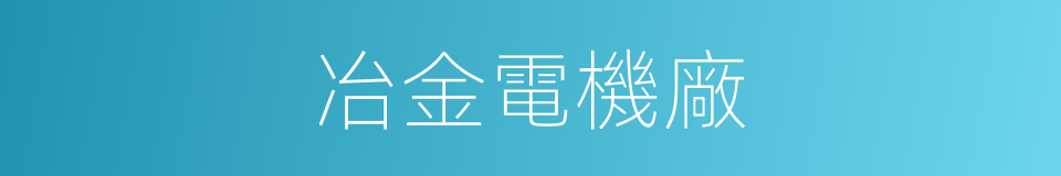 冶金電機廠的同義詞