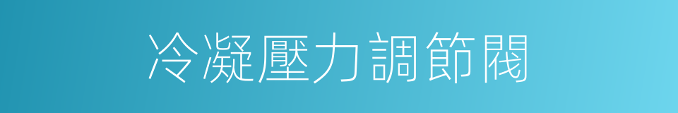 冷凝壓力調節閥的同義詞