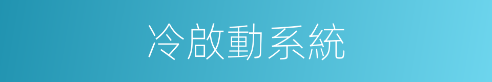 冷啟動系統的同義詞