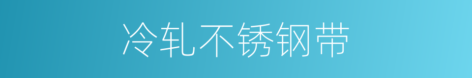 冷轧不锈钢带的同义词