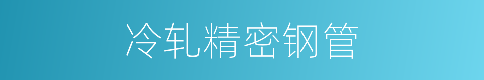 冷轧精密钢管的同义词