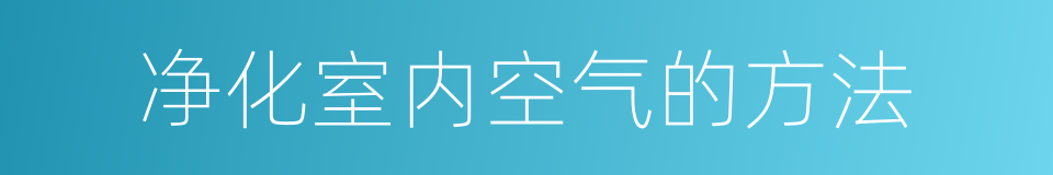 净化室内空气的方法的同义词