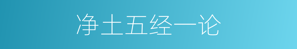净土五经一论的同义词