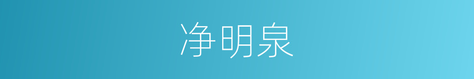 净明泉的同义词