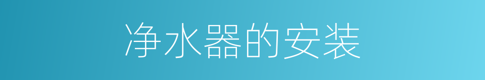 净水器的安装的同义词