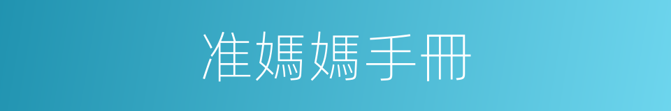 准媽媽手冊的同義詞
