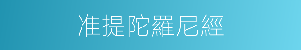 准提陀羅尼經的同義詞