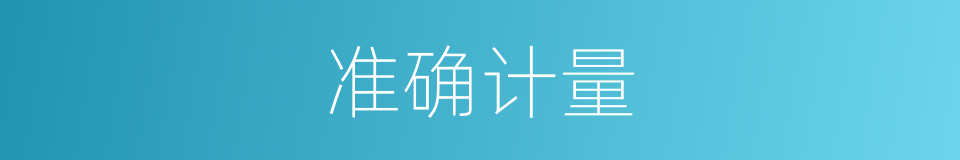 准确计量的同义词