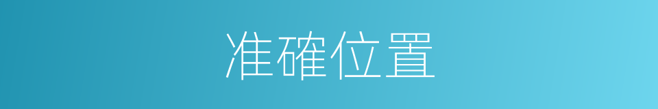 准確位置的同義詞