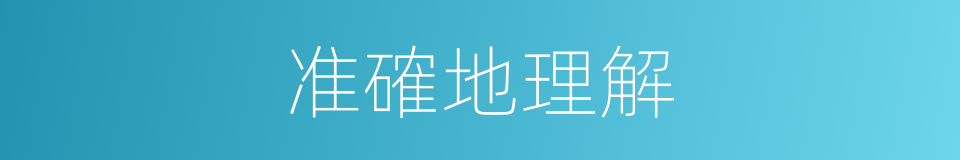 准確地理解的同義詞