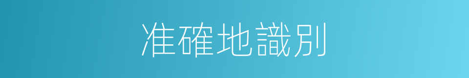 准確地識別的同義詞