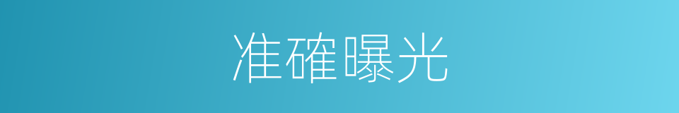 准確曝光的同義詞